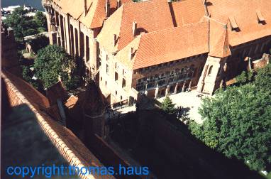 Blick vom Turm der Marienkirche (Hochmeisterpalast u. Kappelle)
